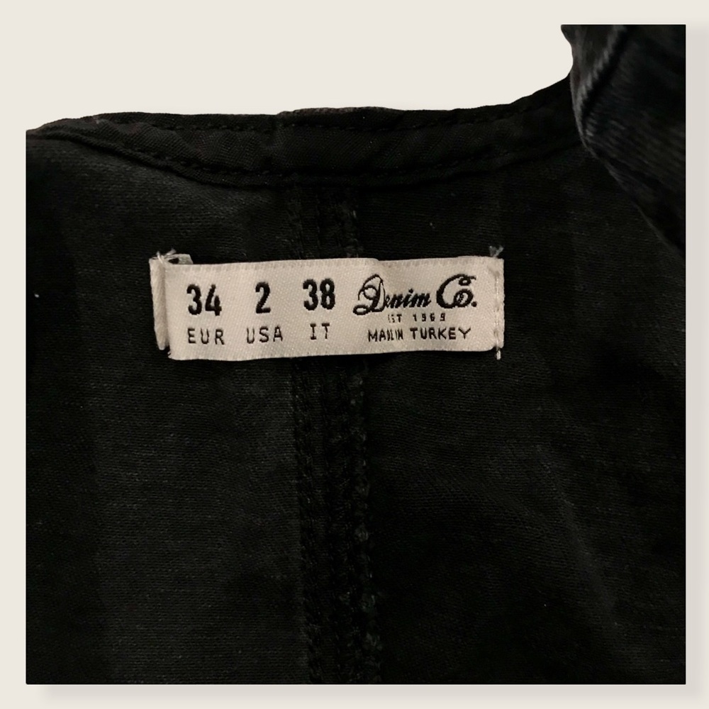 Denim Co. Classic Black Distressed Casual Jean Button Up Everyday Casual Dress - Picture 7 of 9